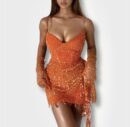Anna Orange Mini Dress