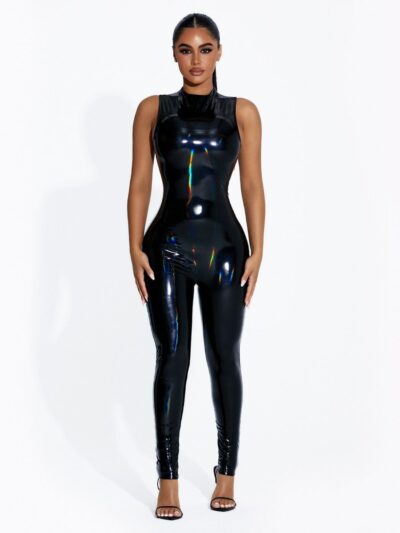The Vinyl Sleeveless Jumpsuit