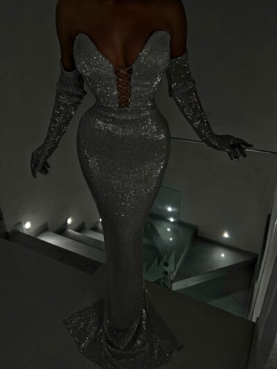 ANNA Silver Long Dress