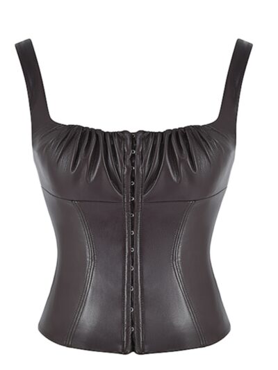 Bitter Chocolatte Vegan Leather Corset