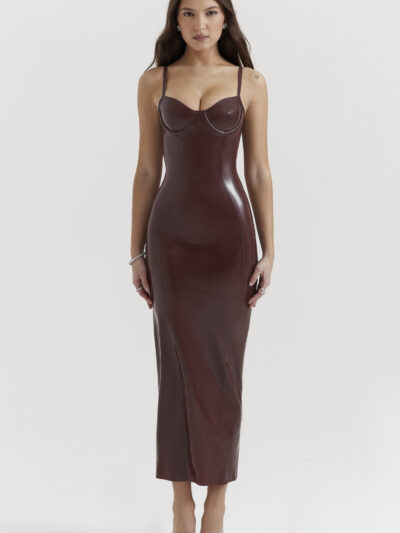 MAURA LATEX MIDI DRESS