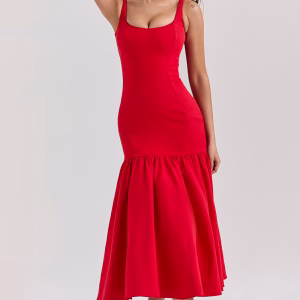 AMORE SCARLET DROPPED WAIST MIDI DRESS